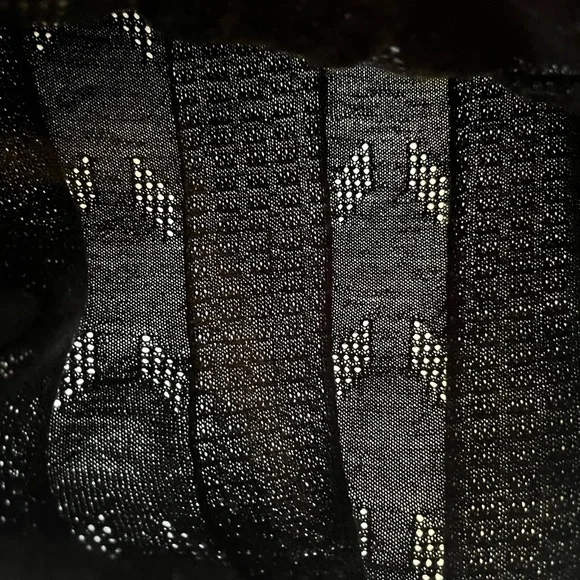 Neiman Marcus Grey Mock Neck Lace Knit Merino Wool Cashmere Silk Sweater Sz Med - Picture 5 of 8